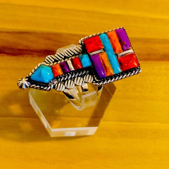 Jewelry - Spiney Turquoise Gem stone Ring Size 7